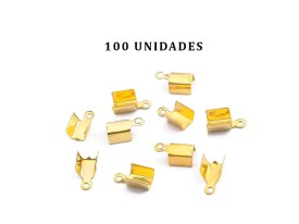 Apretacordon de Metal Color Dorado 3mm